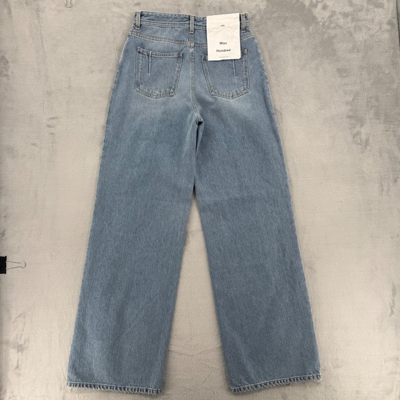 Won Hundred Kiri Wash 4 Denim Jeans Light Wash Wide Leg Made in Italy W28 L34 - Picture 11 of 16